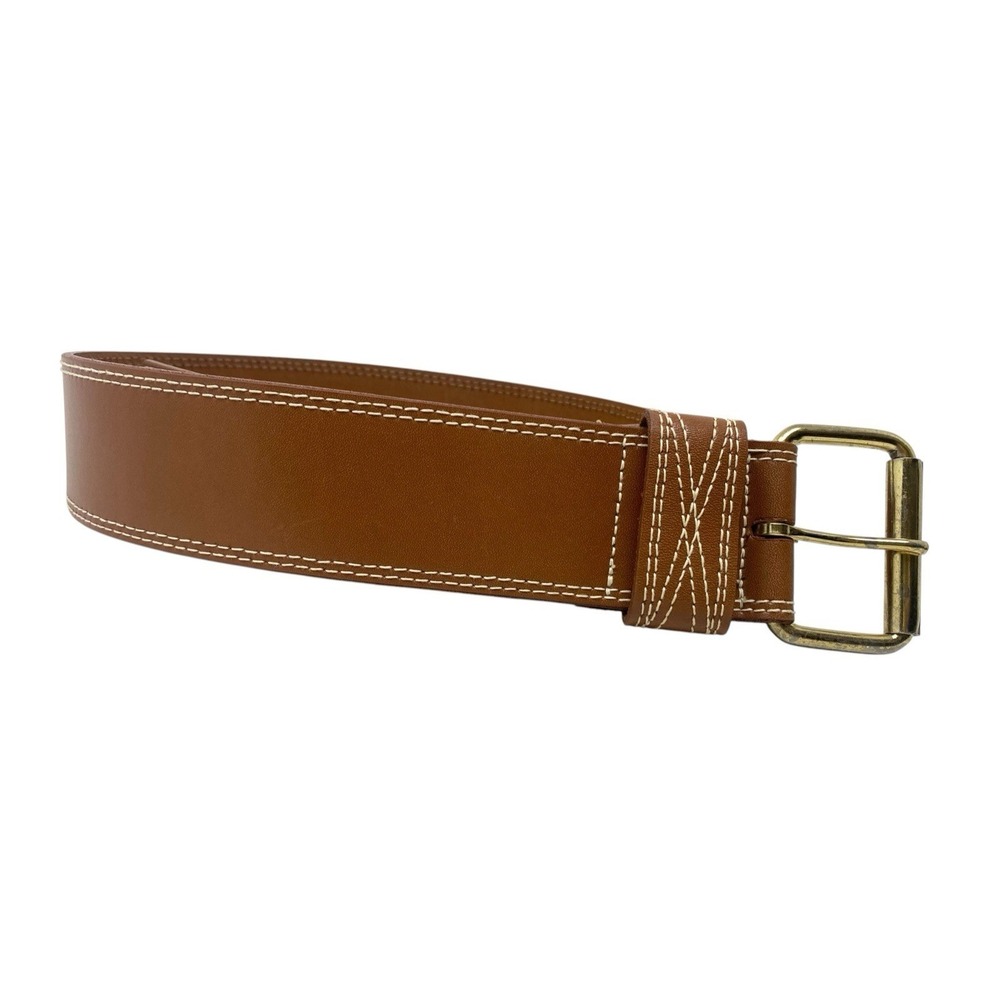 Linda Allard Ellen Tracy Womens Geuine Leather Saddle Brown Size 8 Wide Belt
